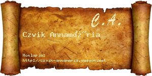 Czvik Annamária névjegykártya