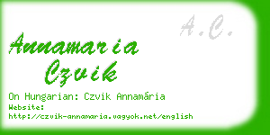 annamaria czvik business card